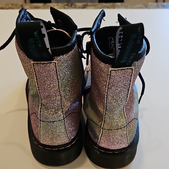 Dr. Martens Kids Glitter Boots - Pink and Silver Size 4 Women's - Picture 5 of 9